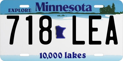 MN license plate 718LEA