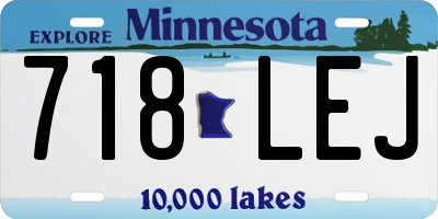 MN license plate 718LEJ