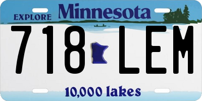 MN license plate 718LEM
