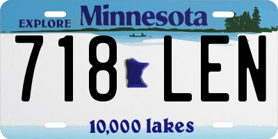 MN license plate 718LEN