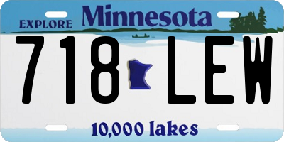 MN license plate 718LEW