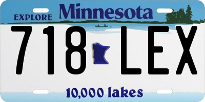 MN license plate 718LEX