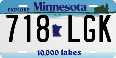 MN license plate 718LGK