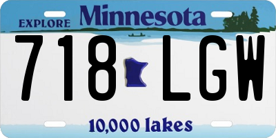 MN license plate 718LGW