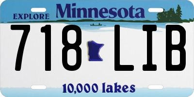 MN license plate 718LIB
