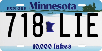 MN license plate 718LIE
