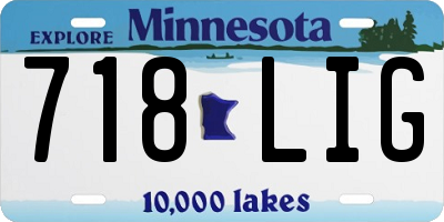MN license plate 718LIG