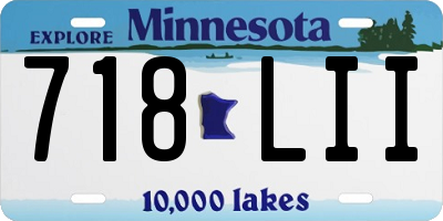 MN license plate 718LII