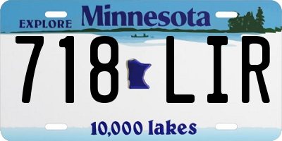 MN license plate 718LIR