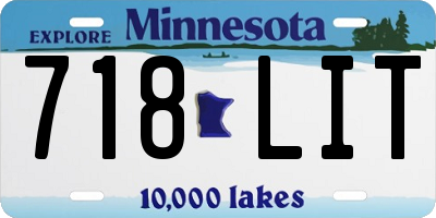 MN license plate 718LIT