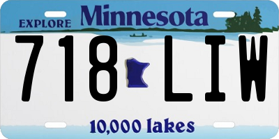 MN license plate 718LIW