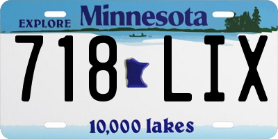 MN license plate 718LIX