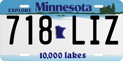 MN license plate 718LIZ