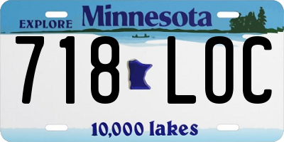 MN license plate 718LOC