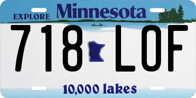 MN license plate 718LOF
