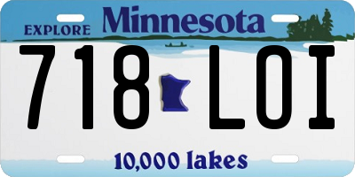 MN license plate 718LOI