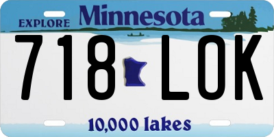 MN license plate 718LOK