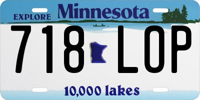 MN license plate 718LOP