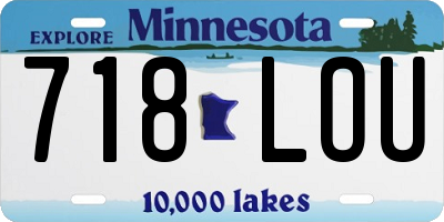 MN license plate 718LOU