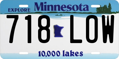 MN license plate 718LOW