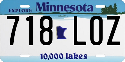 MN license plate 718LOZ