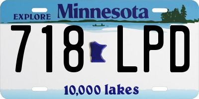 MN license plate 718LPD