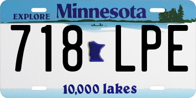 MN license plate 718LPE