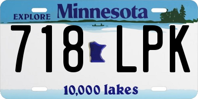 MN license plate 718LPK