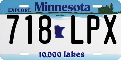 MN license plate 718LPX