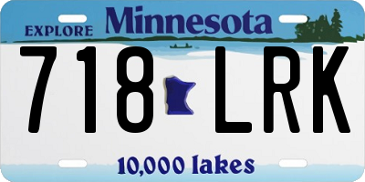 MN license plate 718LRK