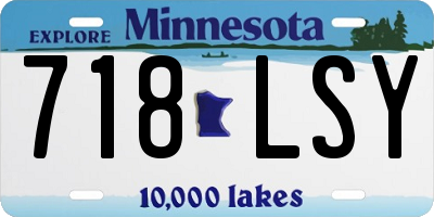 MN license plate 718LSY