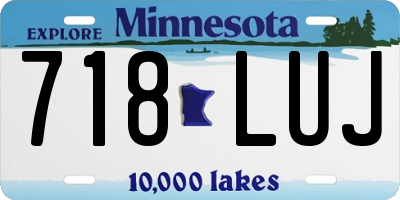 MN license plate 718LUJ