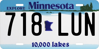 MN license plate 718LUN