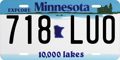 MN license plate 718LUO