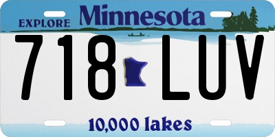 MN license plate 718LUV
