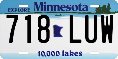 MN license plate 718LUW