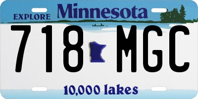 MN license plate 718MGC