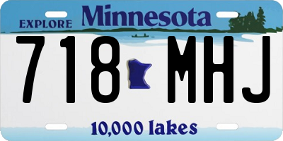 MN license plate 718MHJ