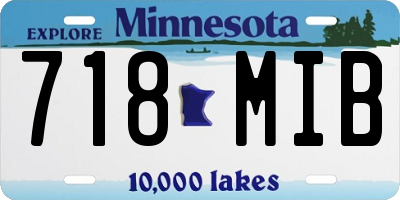 MN license plate 718MIB