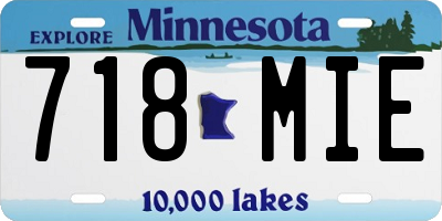 MN license plate 718MIE
