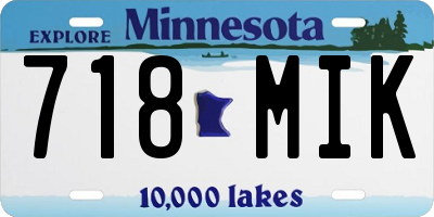 MN license plate 718MIK