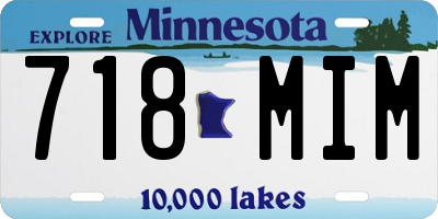 MN license plate 718MIM