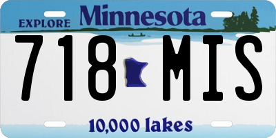 MN license plate 718MIS
