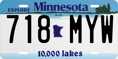 MN license plate 718MYW