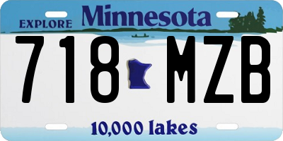 MN license plate 718MZB