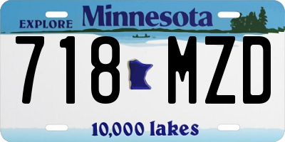 MN license plate 718MZD