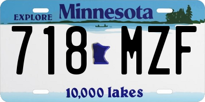MN license plate 718MZF