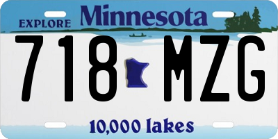MN license plate 718MZG