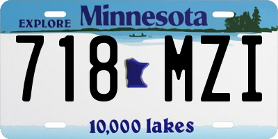 MN license plate 718MZI