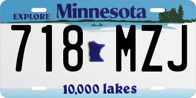 MN license plate 718MZJ